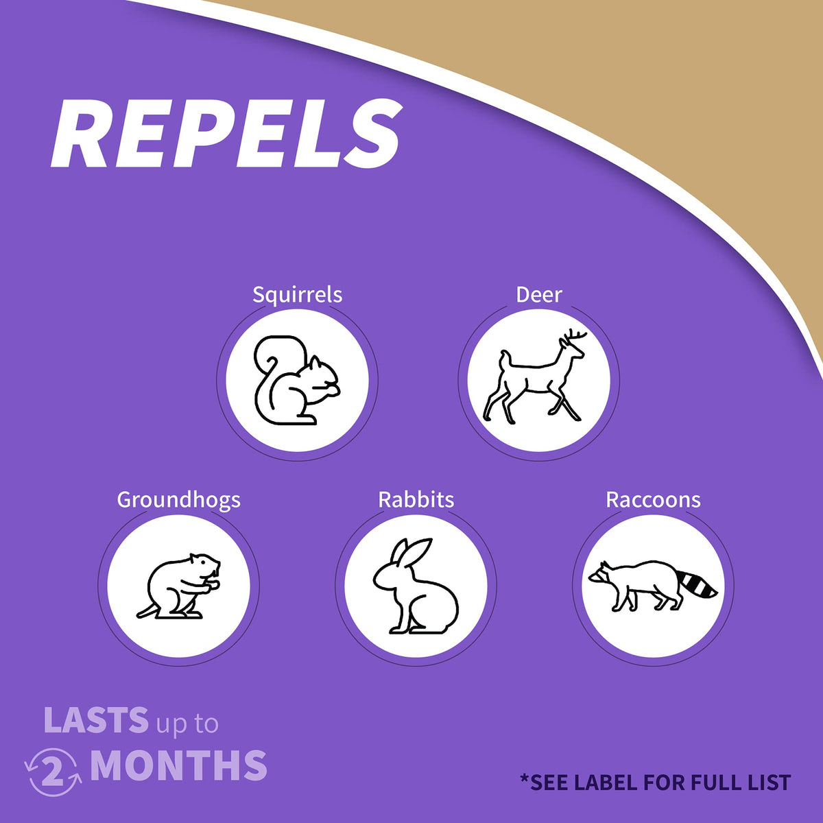 Bonide Repels-All granules protect garden beds from deer, rabbits, and other pests.