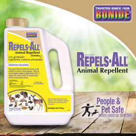 Bonide Repels-All near patio area helps guard outdoor spaces.