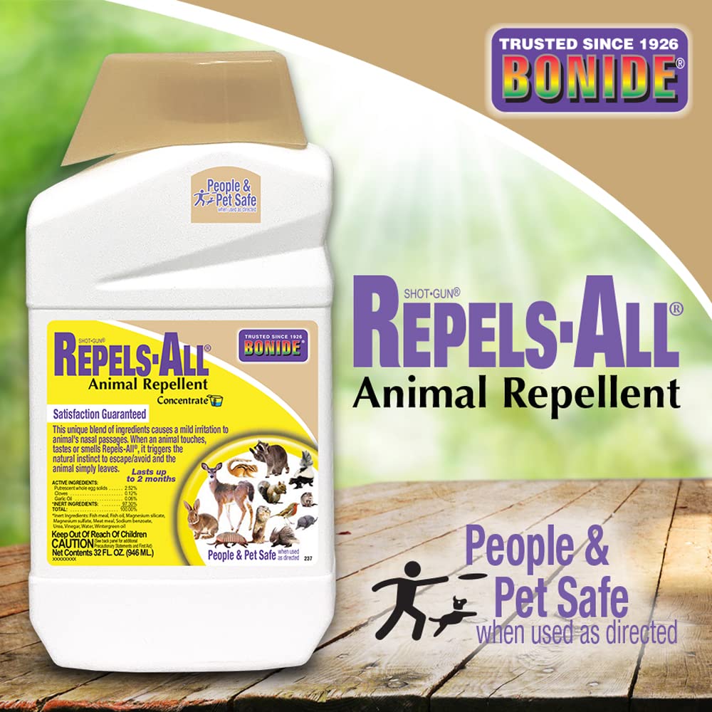 Bonide Repels-All can be applied on ornamentals to safeguard flowers and shrubs