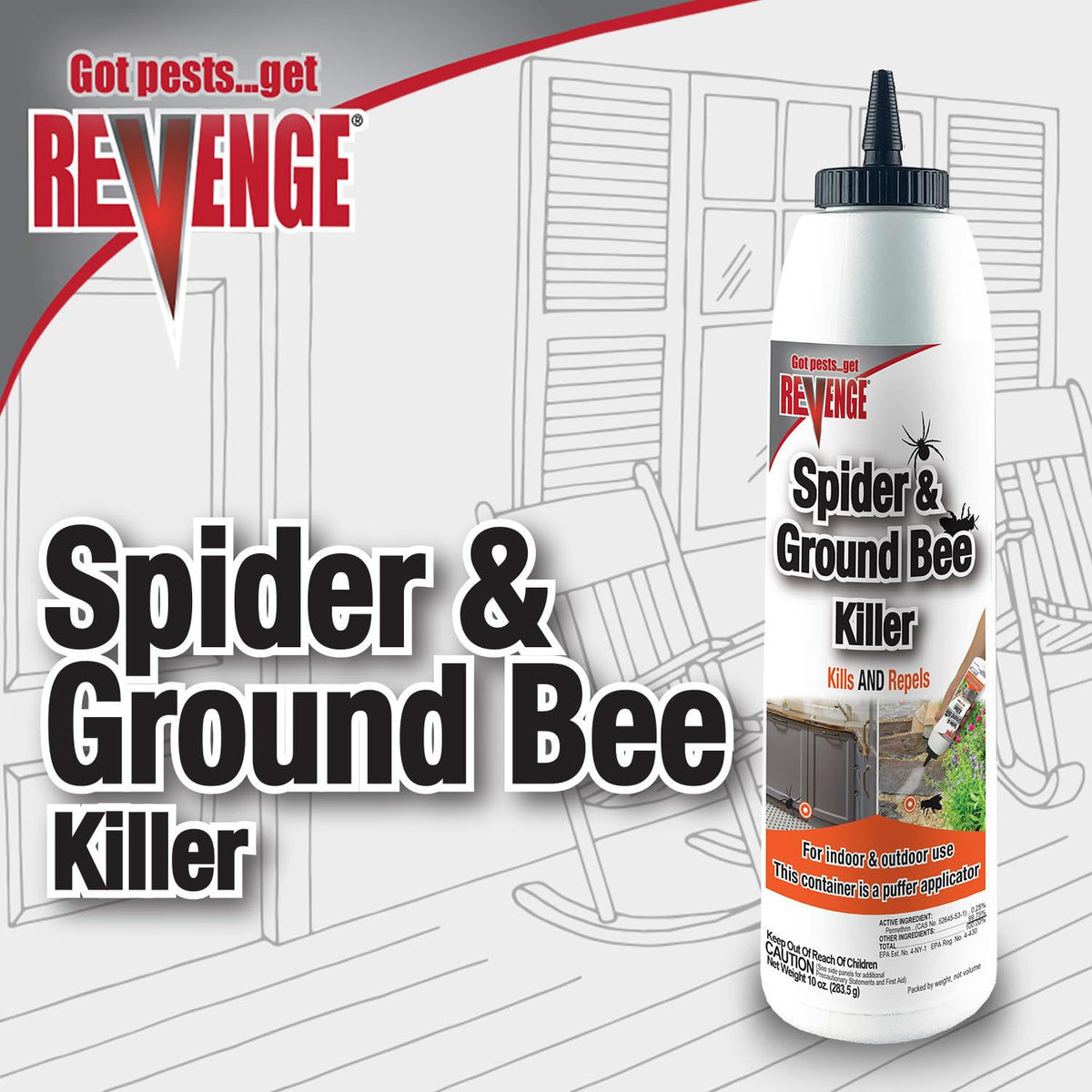 Close-up of Bonide Revenge ready-to-use dust texture for easy application
