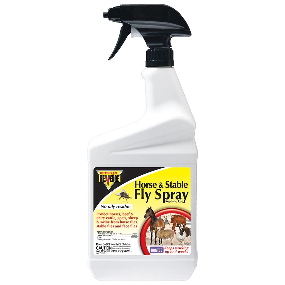 Bonide Revenge Horse & Stable Fly Spray bottle front for ready-to-use protection
