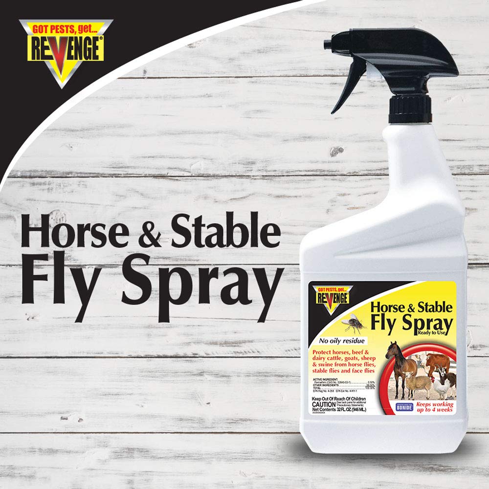 Bonide Revenge spray nozzle shown for easy-to-use application on livestock