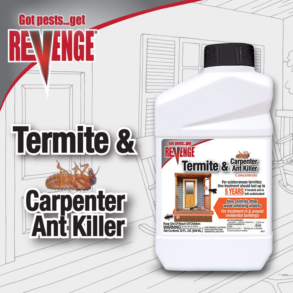 Bonide Revenge kills termites on contact with residual protection against new infestations.
