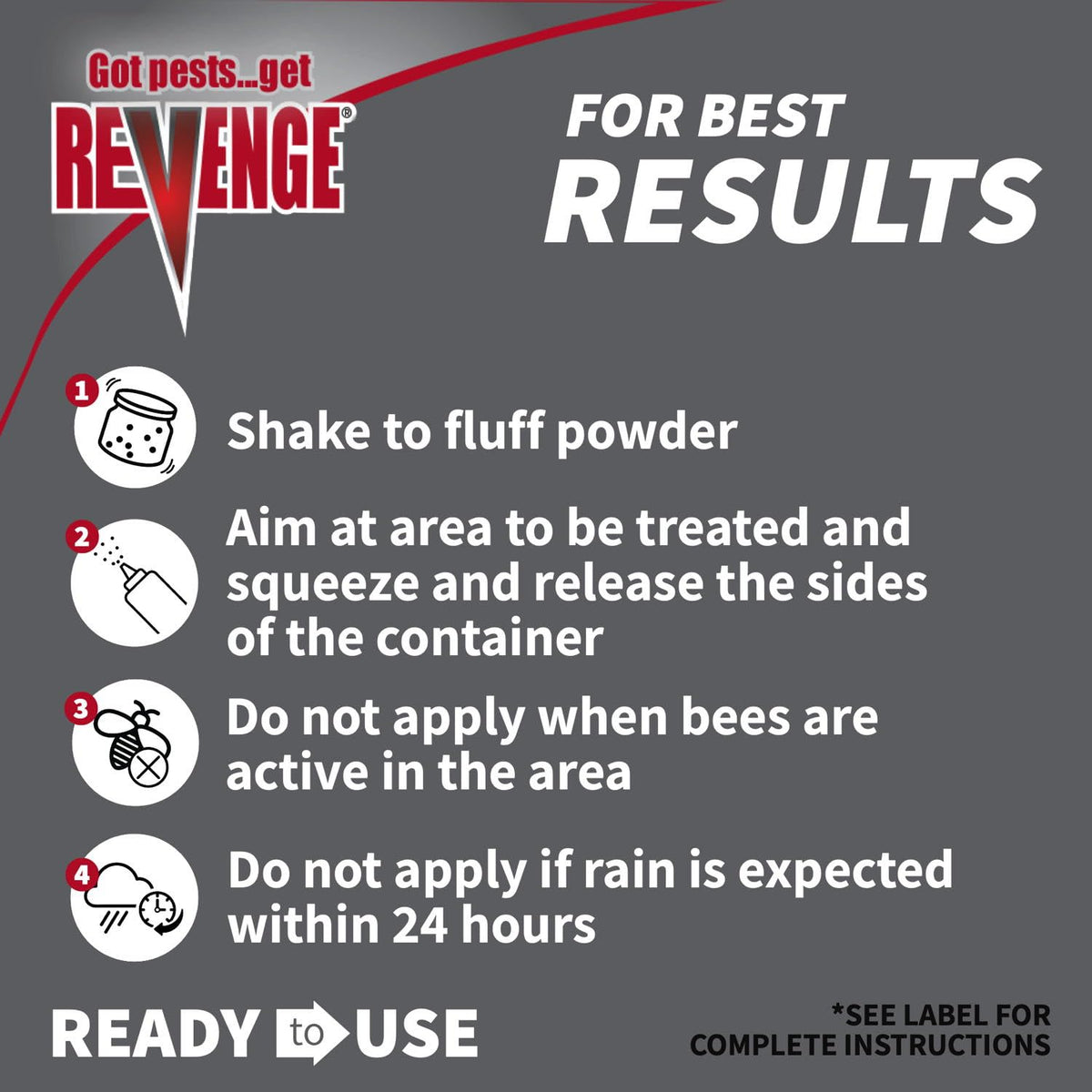 Outdoor use on porch and deck with Bonide Revenge spider killer