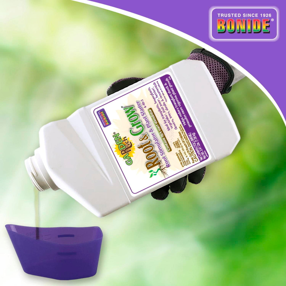Bonide Root and Grow 4-10-3 fertilizer label indicates balanced nutrients