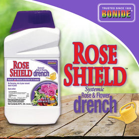 Bonide Rose Shield Drench guards against diseases like black spot and powdery mildew