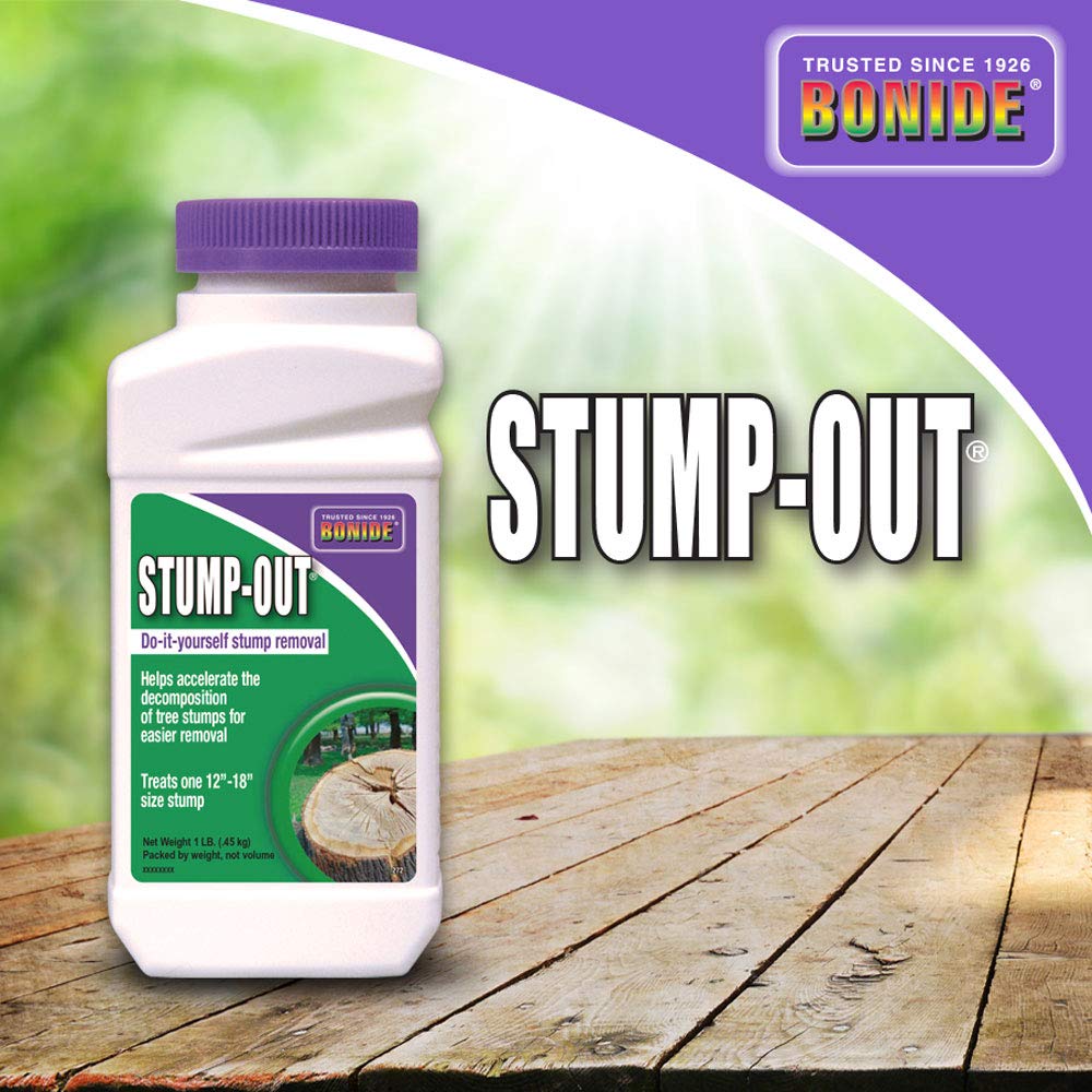 Bonide Stump-Out safe around plants and surrounding vegetation remains healthy