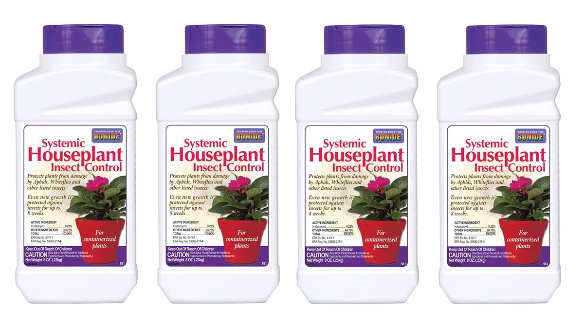 Bonide systemic house plant insect control granules applied to soil to protect indoor plants