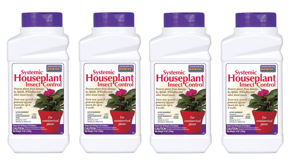 Bonide systemic house plant insect control granules applied to soil to protect indoor plants