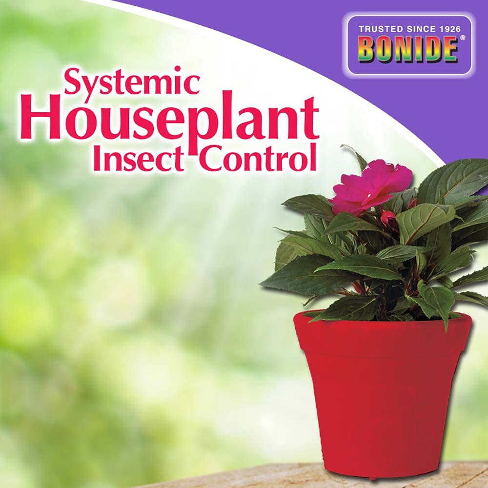 Bonide Systemic Houseplant Insect Control provides long-lasting pest protection.