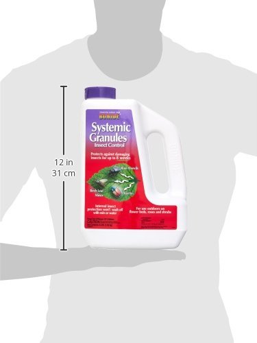 Bonide granules watered in for effective outdoor plant protection.