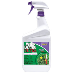 Bonide Weed Beater Ultra bottle with spray nozzle for easy lawn weed control.