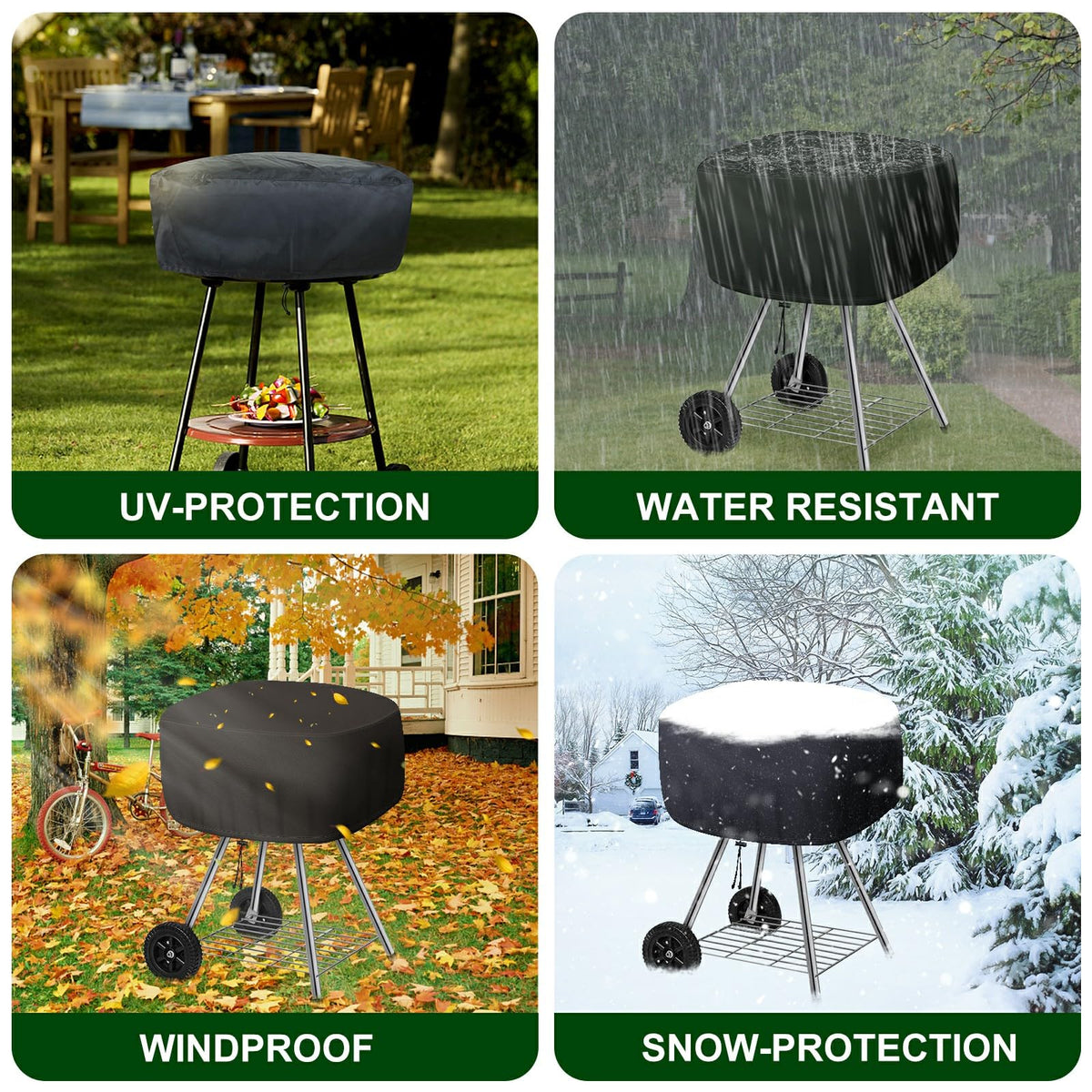 Bonnary fit-walk-a-bout grill image shows compatible dimensions 21.5 x 21.5 x 14.5 in