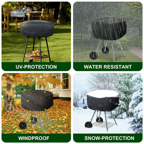 Bonnary fit-walk-a-bout grill image shows compatible dimensions 21.5 x 21.5 x 14.5 in