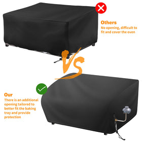 Bonnary cover with outlet opening accommodates vent pipes for proper fit.