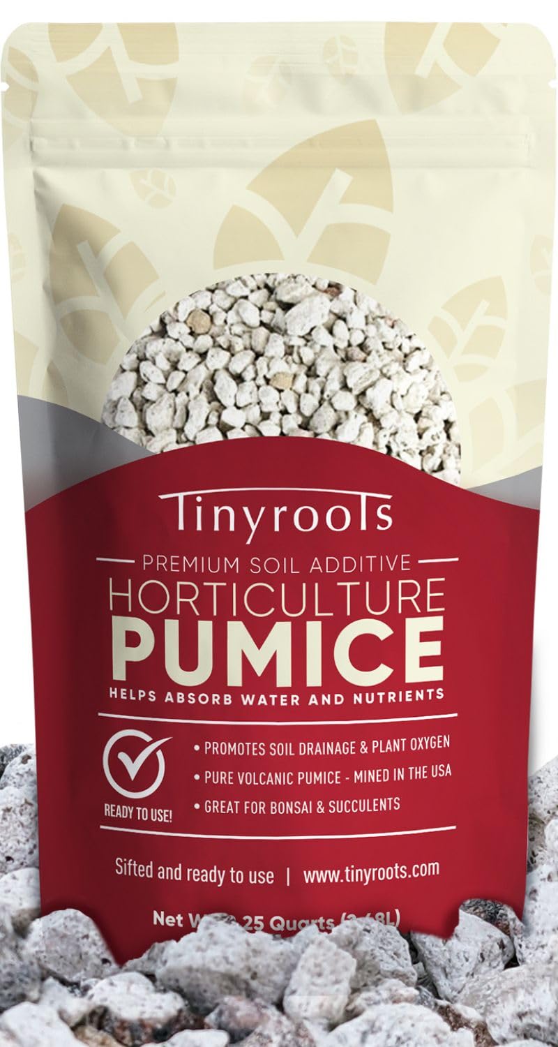 Tinyroots pumice front bag, ready-to-use soil amendment for drainage.