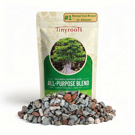 Tinyroots bonsai soil mix bag open, ready for repotting all bonsai varieties.