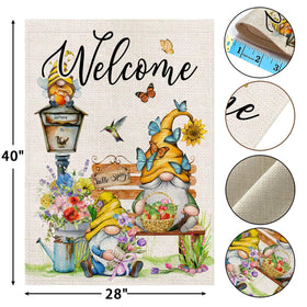 Bonsai Tree welcome yard flag with vibrant floral design on both sides.