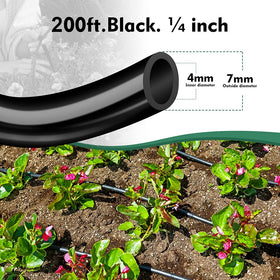 Bonviee 1-4in drip tubing in garden setup supports efficient watering layout
