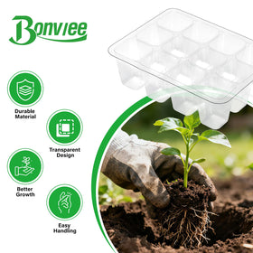 Bonviee seed starter tray supports diverse seeds from germination to transplant.