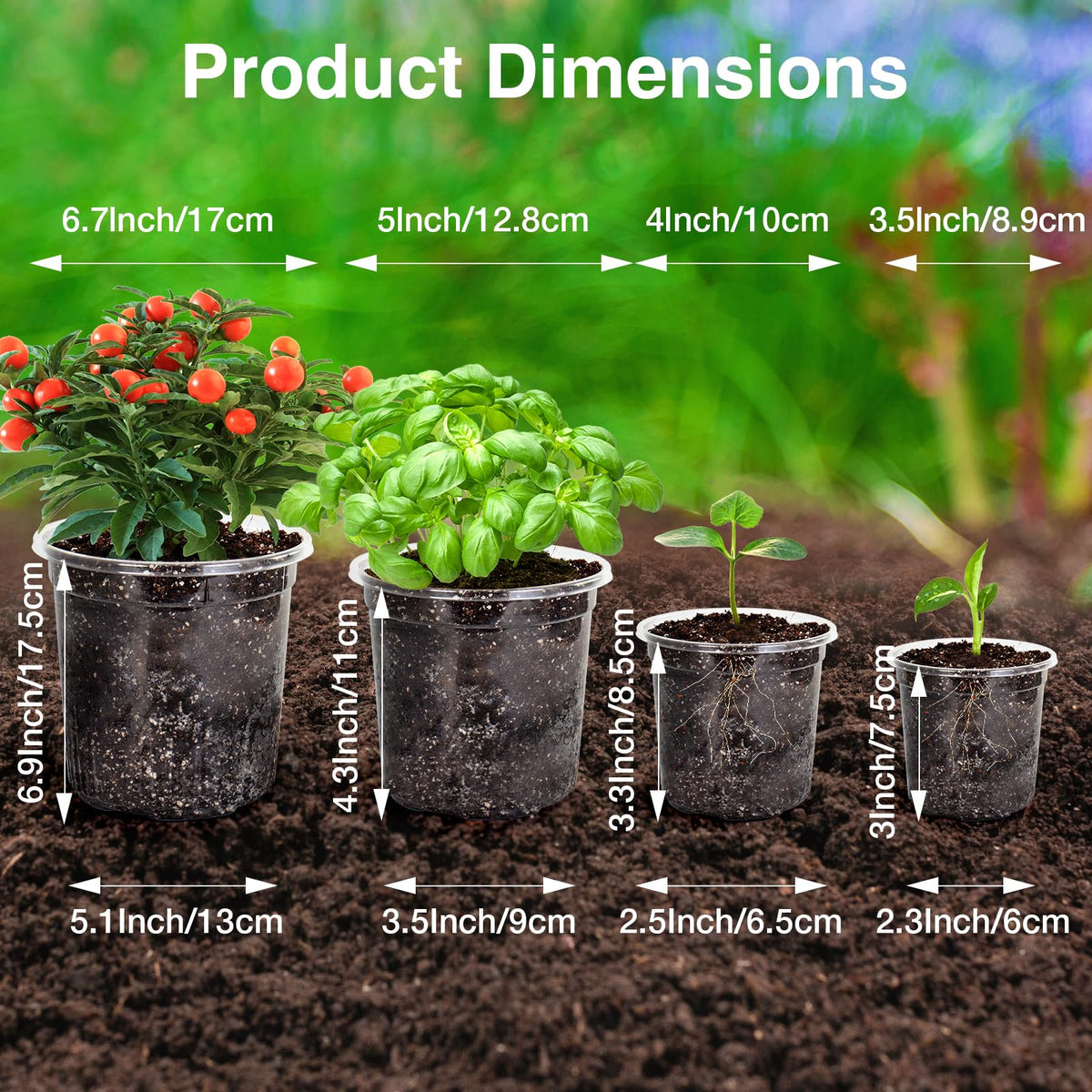 Bonviee drainage holes clear pots highlight drainage and airflow for healthier seedlings.