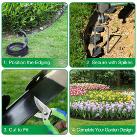 Bonviee garden border finish depicts a clean edge around beds and lawns