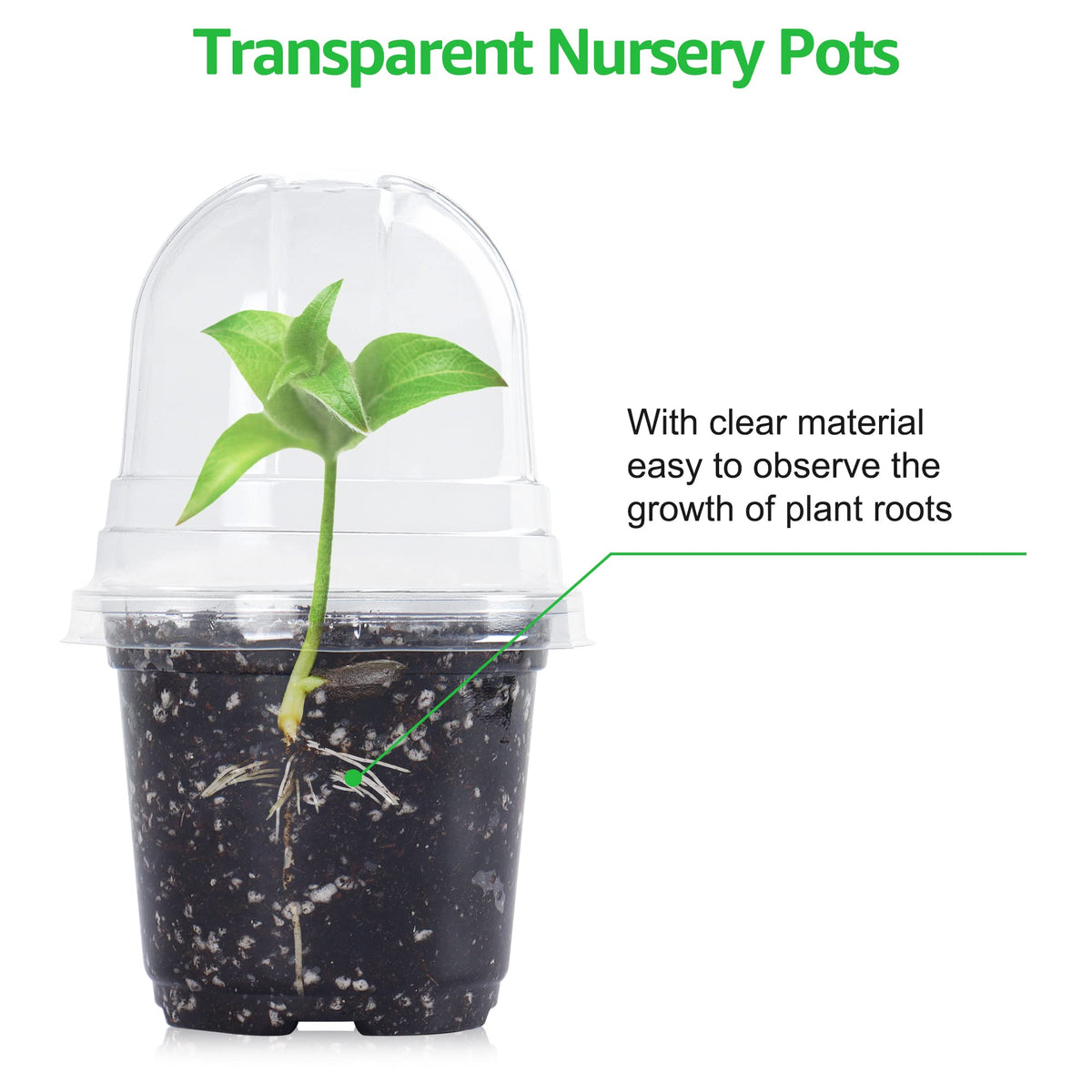 Bonviee nursery pots with drainage holes for healthy roots