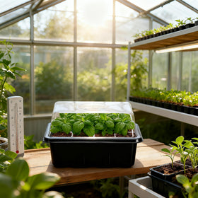 Bonviee seed starter tray set helps start indoors without disturbing seedlings.