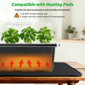 Bonviee seed starter tray includes plant labels to keep seed lots organized.