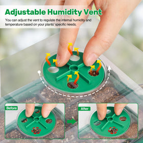 Bonviee seed starter tray with drainage holes and adjustable ventilation