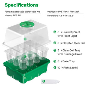 Bonviee seed starter tray transparent lid for root observation