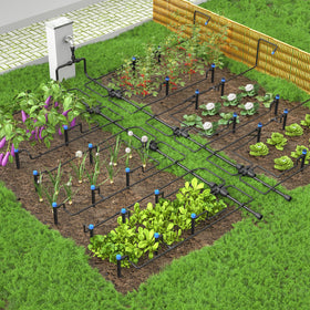 Bonviee timer-compatible setup for automated garden watering.