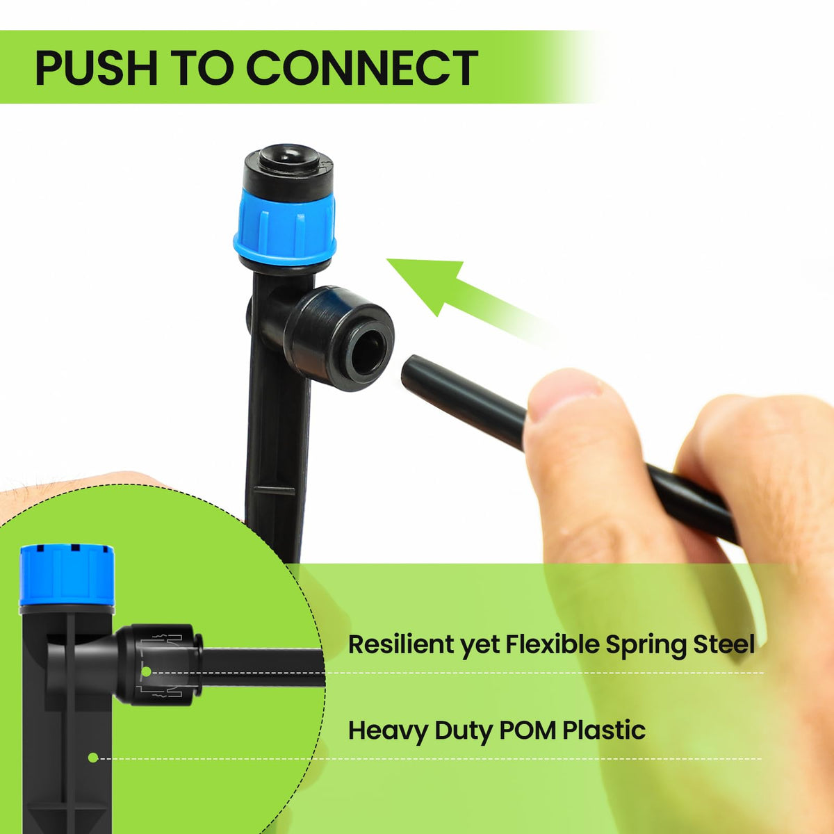 Bonviee 1/4-inch tubing used in a versatile irrigation setup.