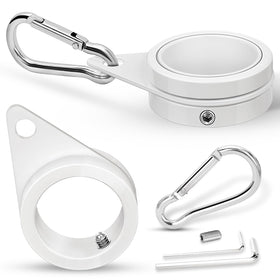 BONWIN 1in flag pole rings close-up showing sturdy aluminum construction for outdoor use.