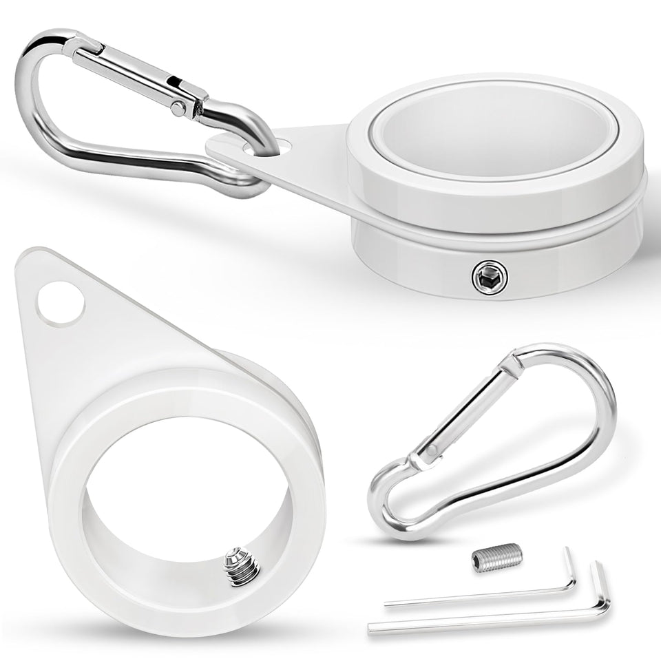 BONWIN 1in flag pole rings close-up showing sturdy aluminum construction for outdoor use.