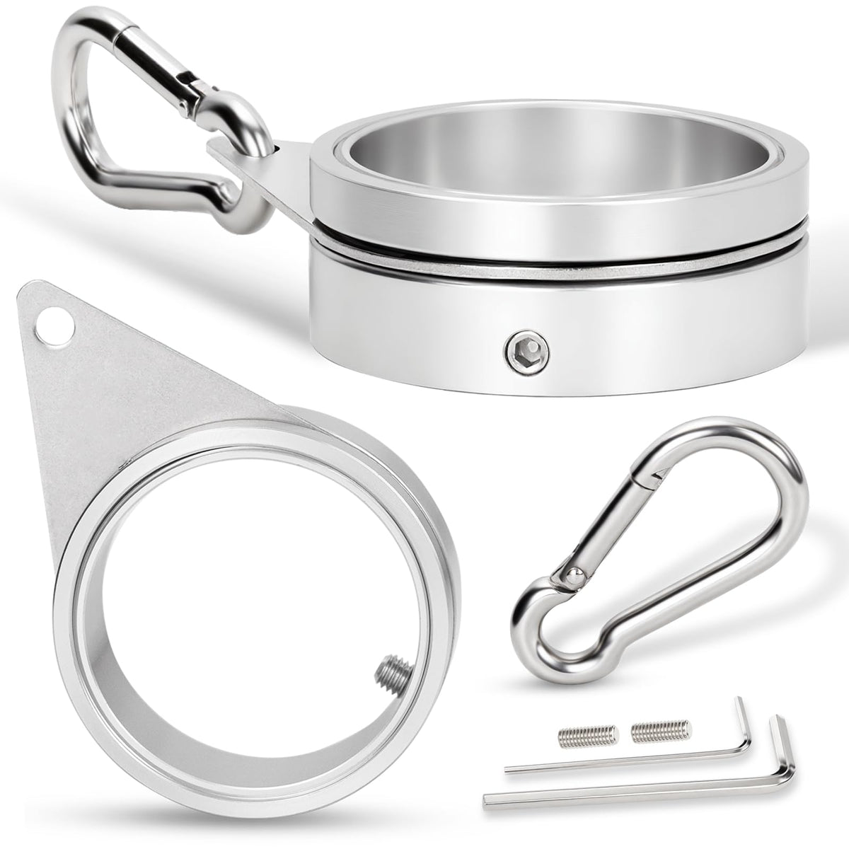 BONWIN 2-Inch flag pole ring clips secure heavy poles for outdoor displays.