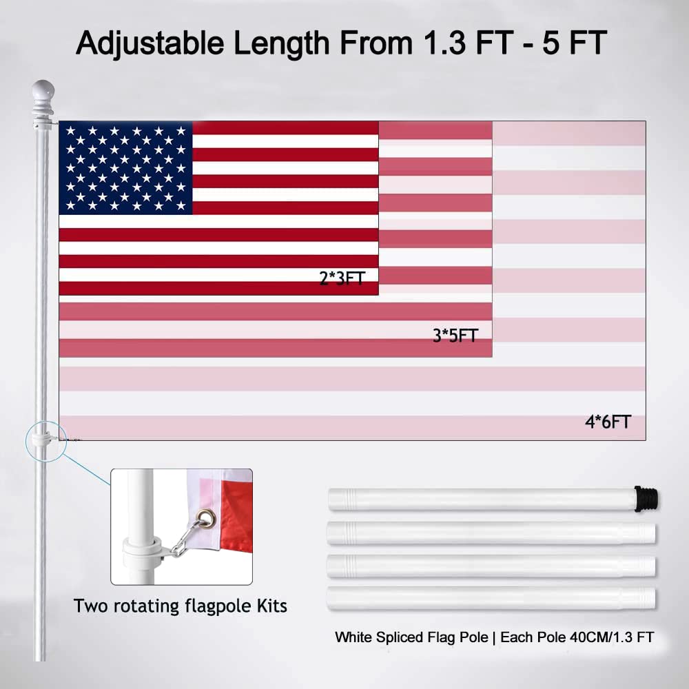 BONWIN 360° anti-wrap flagpole rings enabling smooth flag movement and reduced tangling.