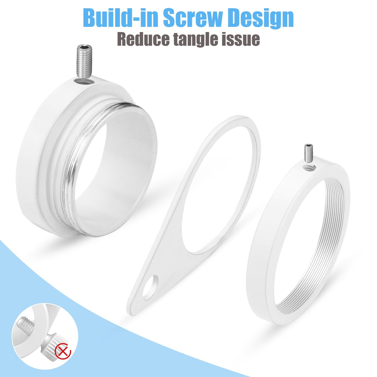 BONWIN adjustable screw sizes poles from 0.75 to 1.02 inches.