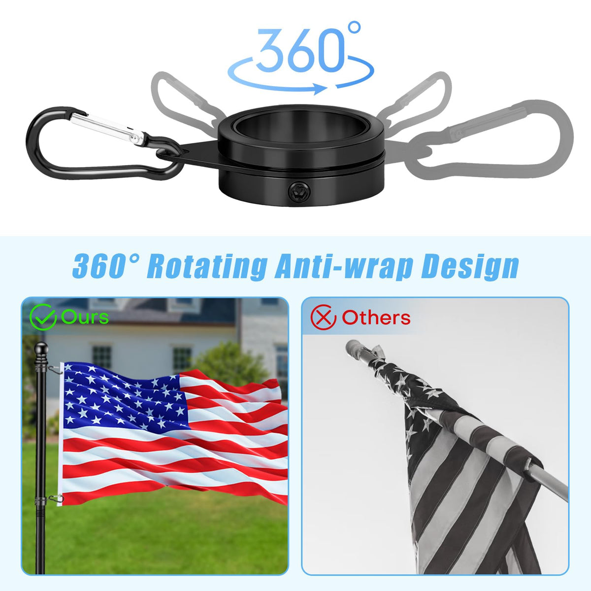 BONWIN aluminium alloy and steel rings resist rust for long-lasting outdoor use.