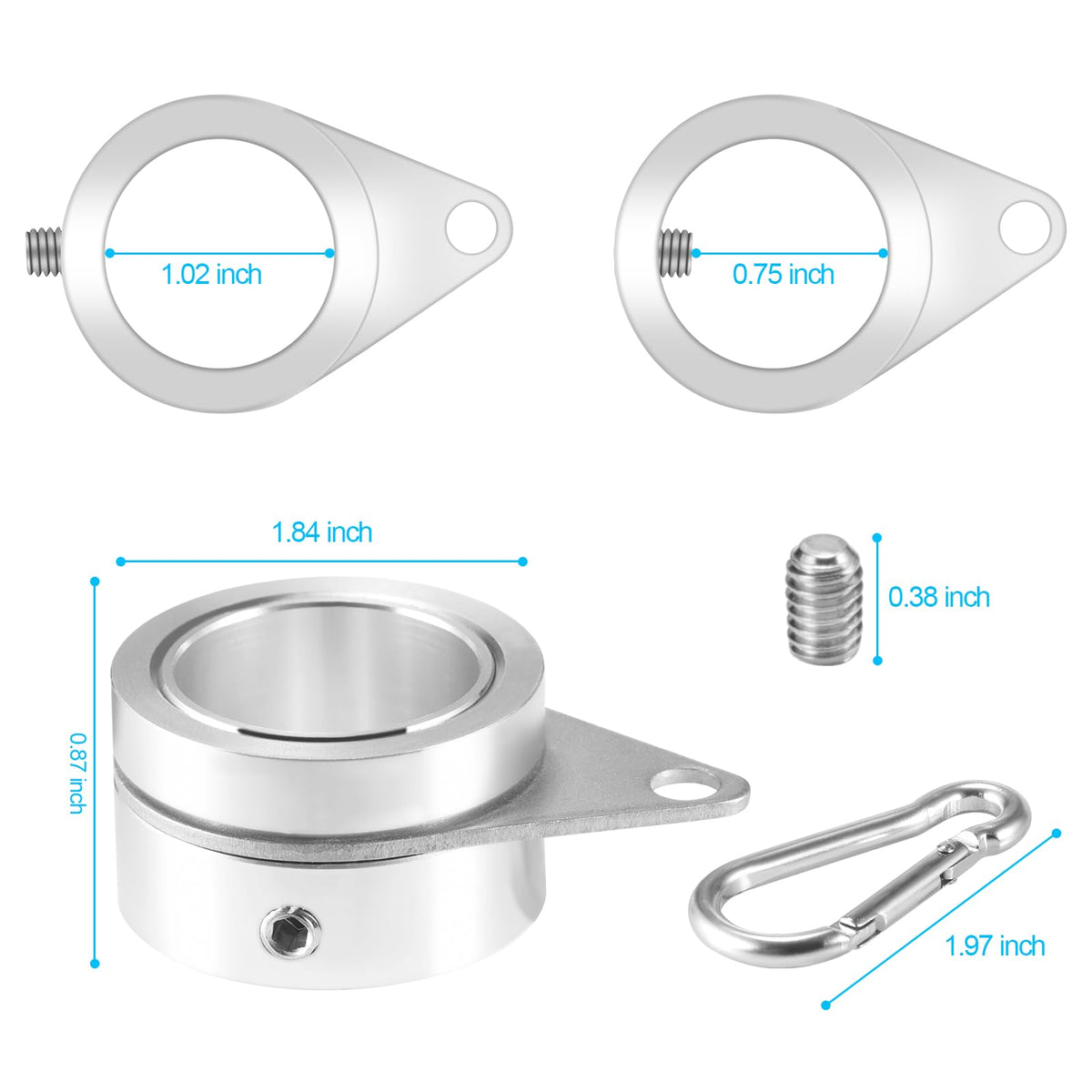 BONWIN aluminum alloy flag hardware resists rust and wear