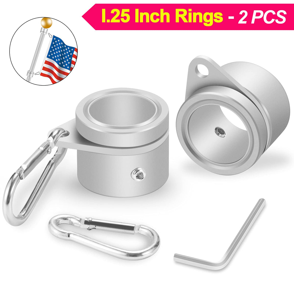 BONWIN anti wrap flag pole mount clips prevent wind tangles during display