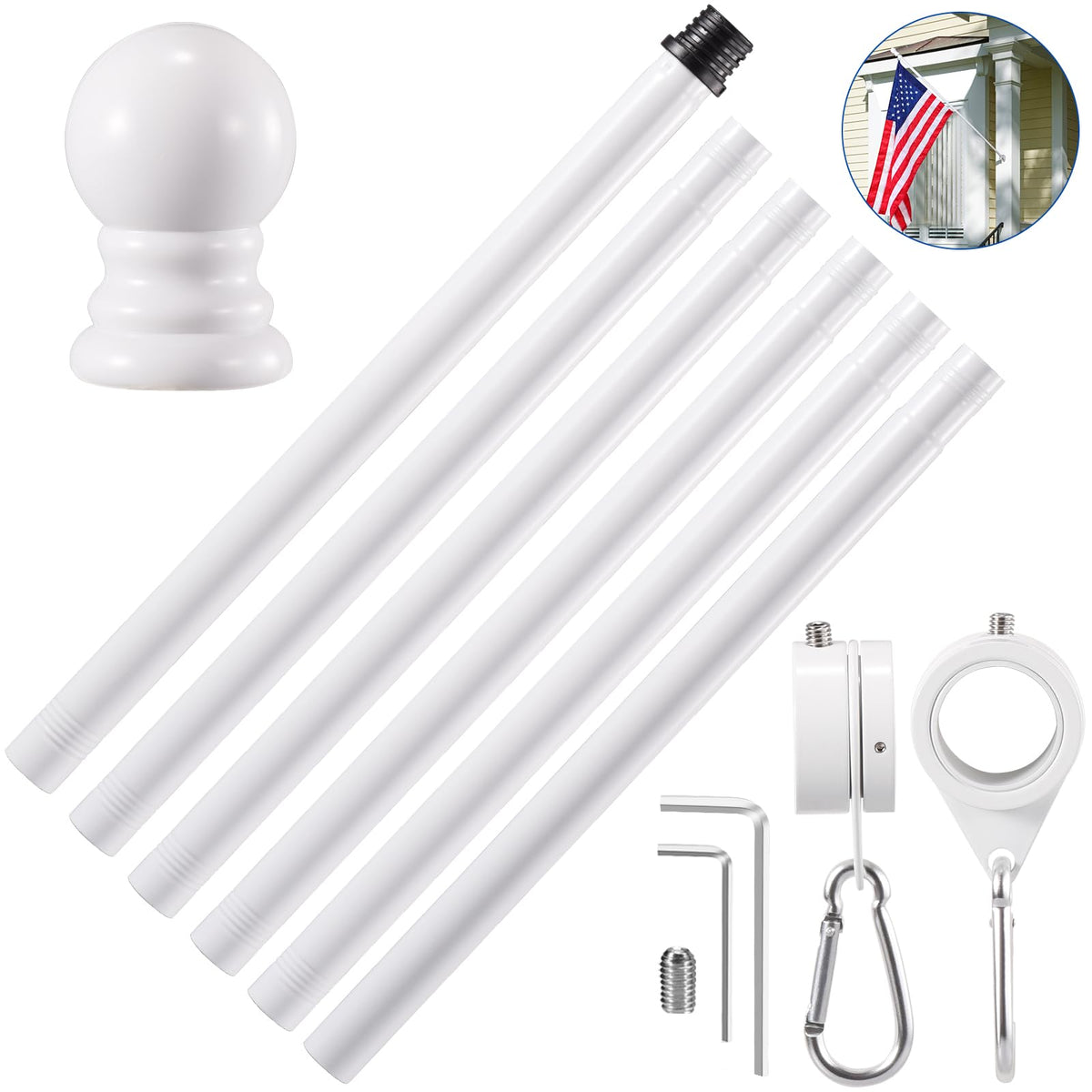BONWIN anti-wrap rings prevent tangling for easy flag display