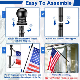 Bonwin black aluminum carabiners secure grommeted flags.