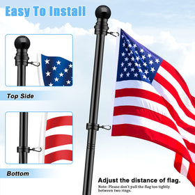 BONWIN easy setup with included carabiners for quick flag mounting.