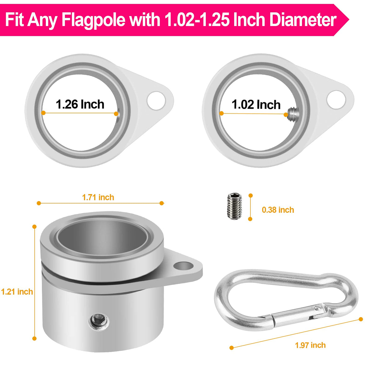 BONWIN easy setup flag ring kit with screw alignment ensures quick installation