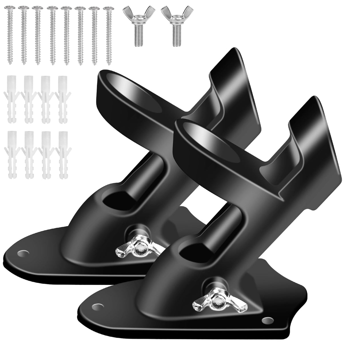 BONWIN 1in flag pole bracket on wall shows sturdy aluminum construction for outdoor use.