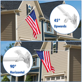 BONWIN flag pole supports 2x3' and 3x5' flags.