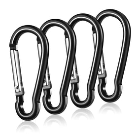 BONWIN flag pole ring clip black closeup showing sturdy spring action for grommeted flags