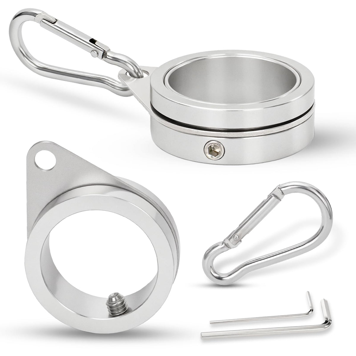 BONWIN flag pole rings with adjustable screw for precise 1-inch poles.