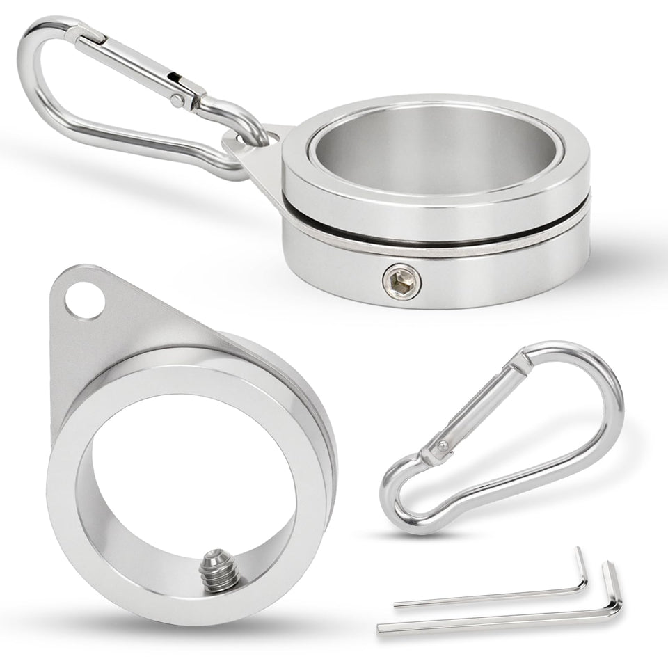 BONWIN flag pole rings with adjustable screw for precise 1-inch poles.